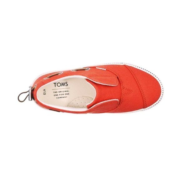TOMS Red Canvas Pasadena Slip-On Sneaker - Picture 3 of 13